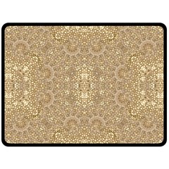 Ornate Golden Baroque Design Fleece Blanket (large)  by dflcprints