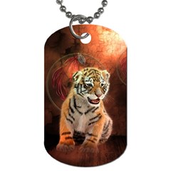 Cute Little Tiger Baby Dog Tag (one Side) by FantasyWorld7