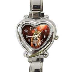 Cute Little Tiger Baby Heart Italian Charm Watch by FantasyWorld7