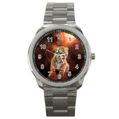 Cute Little Tiger Baby Sport Metal Watch by FantasyWorld7