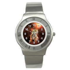 Cute Little Tiger Baby Stainless Steel Watch by FantasyWorld7