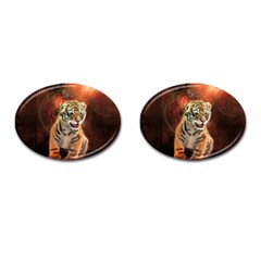 Cute Little Tiger Baby Cufflinks (oval) by FantasyWorld7