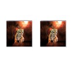 Cute Little Tiger Baby Cufflinks (Square) Front(Pair)