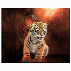 Cute Little Tiger Baby Mini Button Earrings by FantasyWorld7