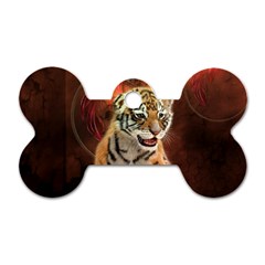 Cute Little Tiger Baby Dog Tag Bone (one Side) by FantasyWorld7