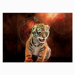 Cute Little Tiger Baby Large Glasses Cloth by FantasyWorld7