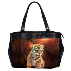 Cute Little Tiger Baby Office Handbags (2 Sides)  by FantasyWorld7