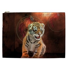 Cute Little Tiger Baby Cosmetic Bag (xxl)  by FantasyWorld7