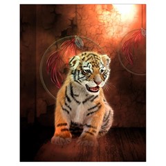 Cute Little Tiger Baby Drawstring Bag (small) by FantasyWorld7