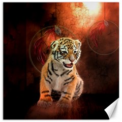 Cute Little Tiger Baby Canvas 20  X 20   by FantasyWorld7