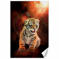 Cute Little Tiger Baby Canvas 24  X 36  by FantasyWorld7