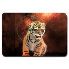 Cute Little Tiger Baby Large Doormat  by FantasyWorld7