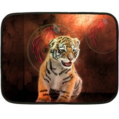 Cute Little Tiger Baby Fleece Blanket (mini) by FantasyWorld7