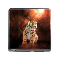 Cute Little Tiger Baby Memory Card Reader (square) by FantasyWorld7