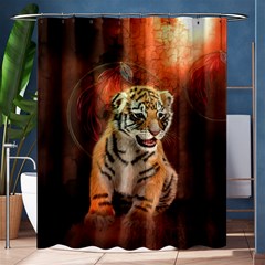 Cute Little Tiger Baby Shower Curtain 60  X 72  (medium)  by FantasyWorld7