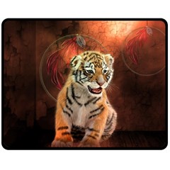 Cute Little Tiger Baby Double Sided Fleece Blanket (medium)  by FantasyWorld7