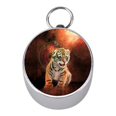 Cute Little Tiger Baby Mini Silver Compasses by FantasyWorld7