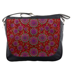 Hearts Can Also Be Flowers Such As Bleeding Hearts Pop Art Messenger Bags by pepitasart