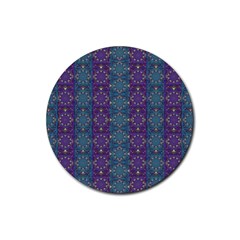 Retro Vintage Bleeding Hearts Pattern Rubber Coaster (round)  by pepitasart