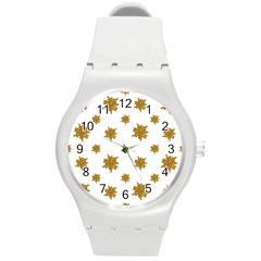 Graphic Nature Motif Pattern Round Plastic Sport Watch (m) by dflcprints