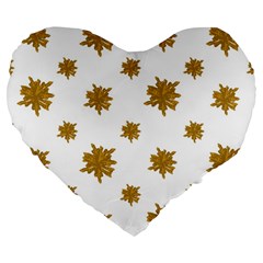 Graphic Nature Motif Pattern Large 19  Premium Flano Heart Shape Cushions by dflcprints