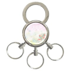 Romantic Watercolor Books And Flowers 3-ring Key Chains by paulaoliveiradesign