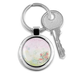 Romantic Watercolor Books And Flowers Key Chains (round)  by paulaoliveiradesign