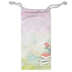 Romantic Watercolor Books And Flowers Jewelry Bag by paulaoliveiradesign