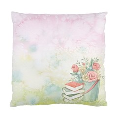 Romantic Watercolor Books And Flowers Standard Cushion Case (one Side) by paulaoliveiradesign