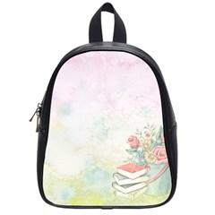 Romantic Watercolor Books And Flowers School Bag (small) by paulaoliveiradesign