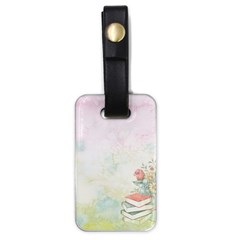 Romantic Watercolor Books And Flowers Luggage Tags (one Side)  by paulaoliveiradesign