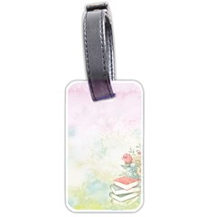 Romantic Watercolor Books And Flowers Luggage Tags (two Sides) by paulaoliveiradesign