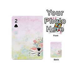 Romantic Watercolor Books And Flowers Playing Cards 54 (mini) 