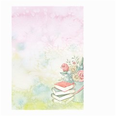 Romantic Watercolor Books And Flowers Small Garden Flag (two Sides) by paulaoliveiradesign