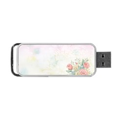 Romantic Watercolor Books And Flowers Portable Usb Flash (two Sides) by paulaoliveiradesign