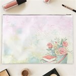 Romantic Watercolor Books and Flowers Cosmetic Bag (XXL)  Back