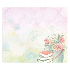 Romantic Watercolor Books And Flowers Double Sided Flano Blanket (small)  by paulaoliveiradesign