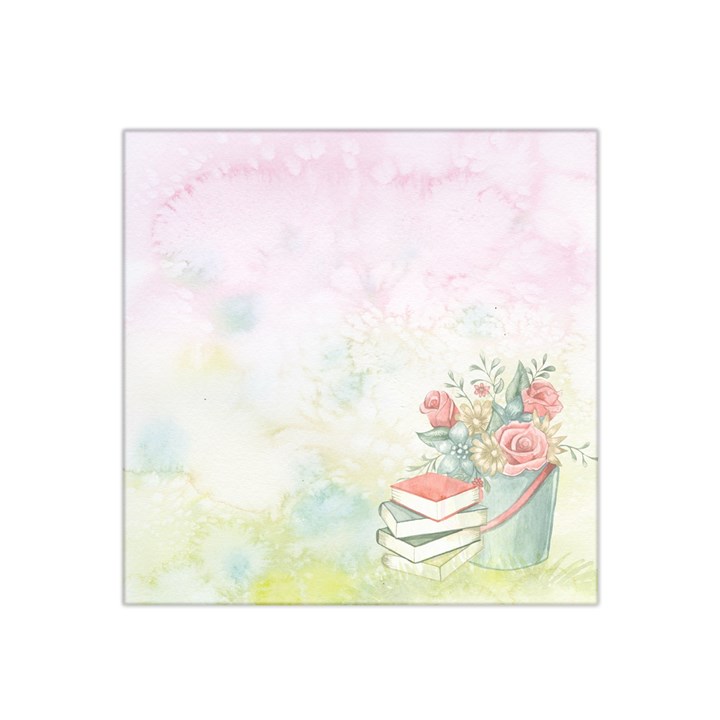 Romantic Watercolor Books and Flowers Satin Bandana Scarf