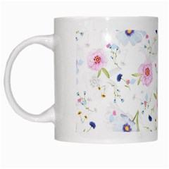 Floral Cute Girly Pattern White Mugs