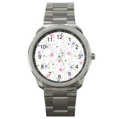 Floral Cute Girly Pattern Sport Metal Watch