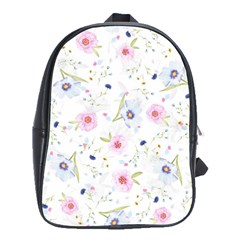 Floral Cute Girly Pattern School Bag (Large)