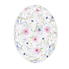 Floral Cute Girly Pattern Ornament (Oval Filigree)