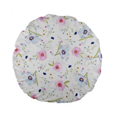 Floral Cute Girly Pattern Standard 15  Premium Round Cushions