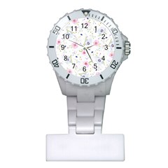 Floral Cute Girly Pattern Plastic Nurses Watch