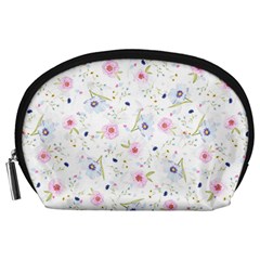 Floral Cute Girly Pattern Accessory Pouches (Large) 