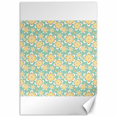 Seamless Pattern Blue Floral Canvas 12  X 18   by paulaoliveiradesign