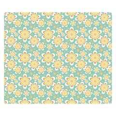 Seamless Pattern Blue Floral Double Sided Flano Blanket (small)  by paulaoliveiradesign