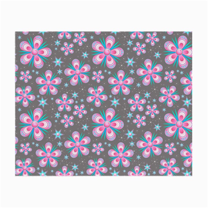 Seamless Pattern Purple Girly Floral Pattern Small Glasses Cloth