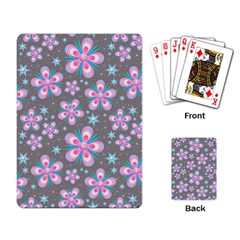 Seamless Pattern Purple Girly Floral Pattern Playing Card