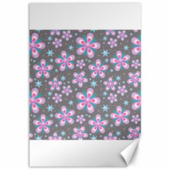 Seamless Pattern Purple Girly Floral Pattern Canvas 12  X 18   by paulaoliveiradesign